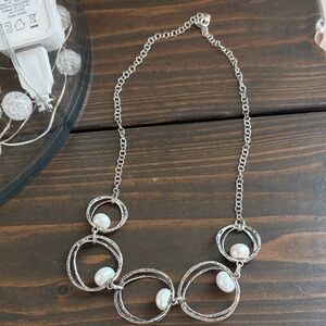 Elegant Silver and White Necklace